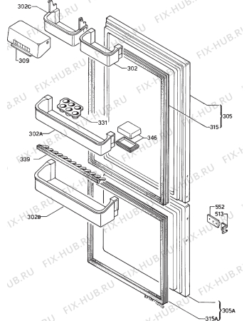 Взрыв-схема холодильника Juno KGI280 - Схема узла Door 003