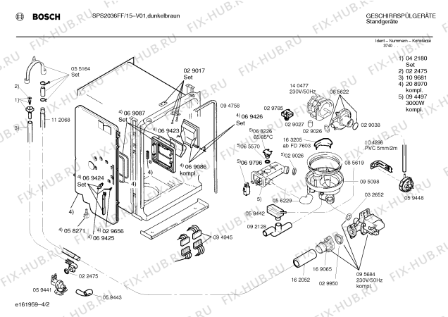 Схема №2 SPS2036FF с изображением Переключатель для посудомойки Bosch 00065332