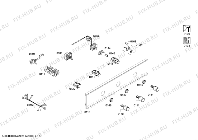 Схема №1 HBA41R420E Horno bosch indep.multif.blnc.c/minutero с изображением Передняя часть корпуса для электропечи Bosch 00673148