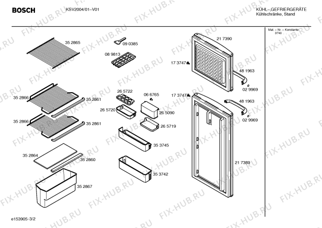 Взрыв-схема холодильника Bosch KSV2004 - Схема узла 02