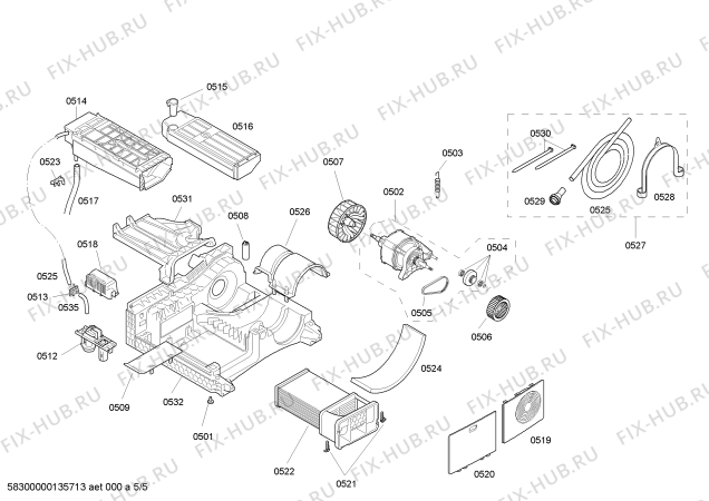 Схема №3 WTE84301 с изображением Задняя часть корпуса для сушилки Bosch 00247270