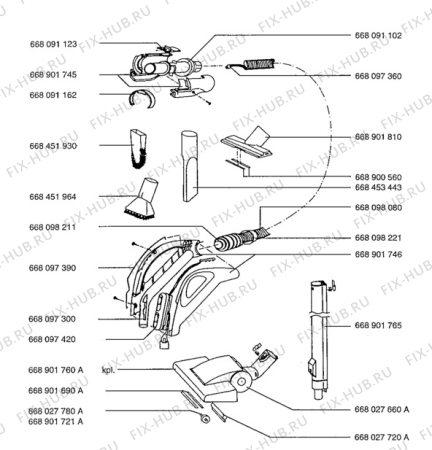 Взрыв-схема пылесоса Aeg V6500.5 - Схема узла Hose