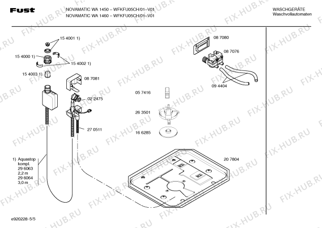 Взрыв-схема стиральной машины Novamatic WFKFU05CH Fust Novamatic WA1450/WA1460 - Схема узла 05