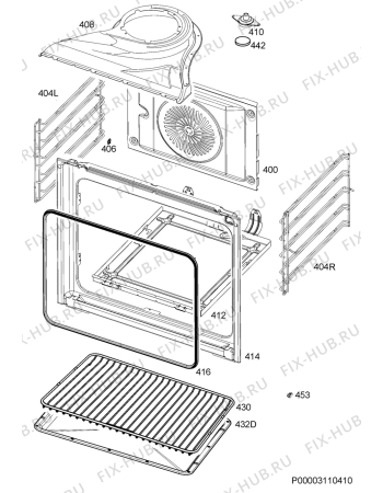Взрыв-схема плиты (духовки) Electrolux EOC5644BOX - Схема узла Oven