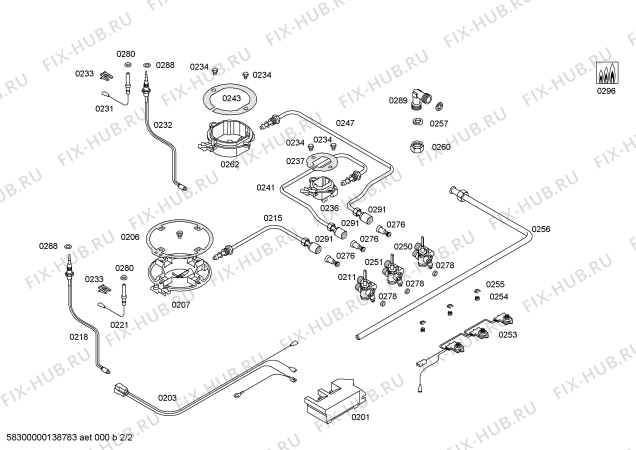 Схема №2 PPC616B20E ENC.PPC616B20E T60F 2G+1W BOSCH с изображением Варочная панель для плиты (духовки) Bosch 00683023