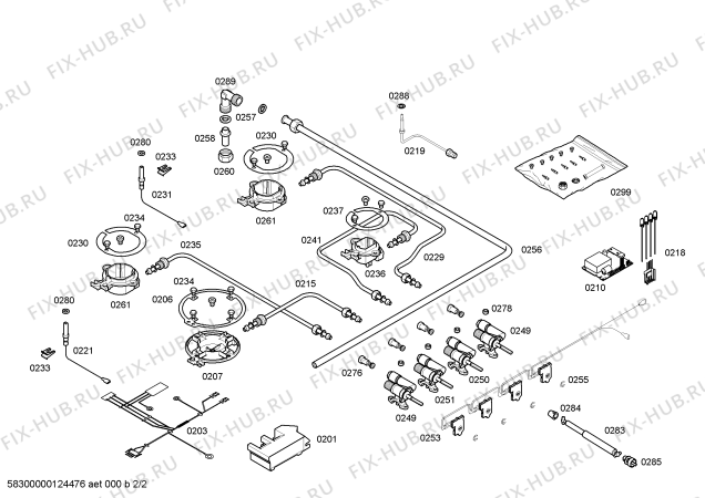 Взрыв-схема плиты (духовки) Balay 3EFX395B 3G+1W FLAME BA60OVEN - Схема узла 02