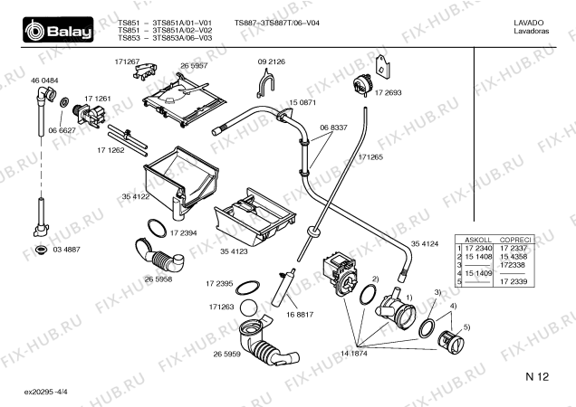 Схема №3 3TS851A TS851 с изображением Инструкция по установке и эксплуатации для стиральной машины Bosch 00523786