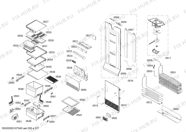 Взрыв-схема холодильника Gaggenau RS295SKDK GAGGENAU - Схема узла 05