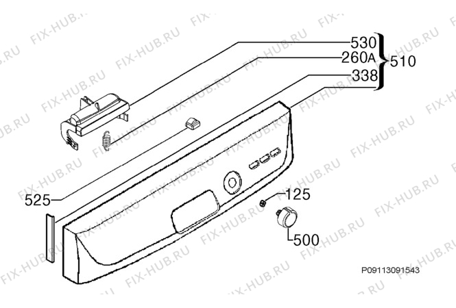 Взрыв-схема посудомоечной машины Electrolux ESF65055X - Схема узла Command panel 037