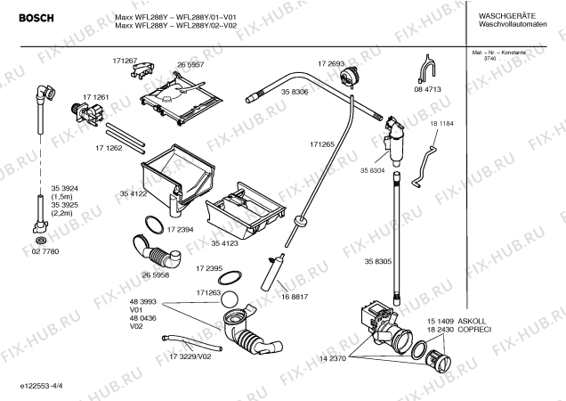 Схема №3 WFL288Y Maxx WFL288Y с изображением Инструкция по установке и эксплуатации для стиральной машины Bosch 00588266