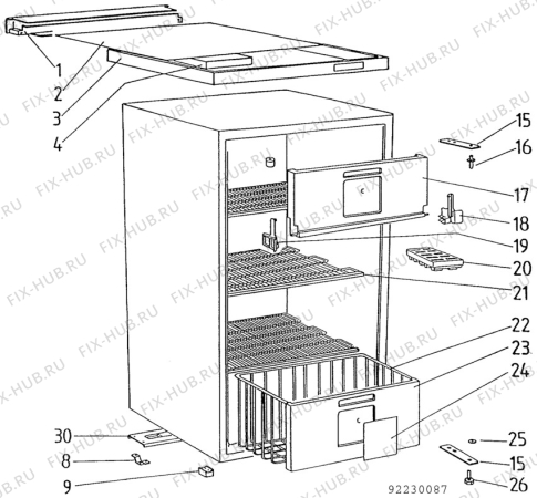 Взрыв-схема холодильника Electrolux TF432G - Схема узла C10 Cabinet/Interior