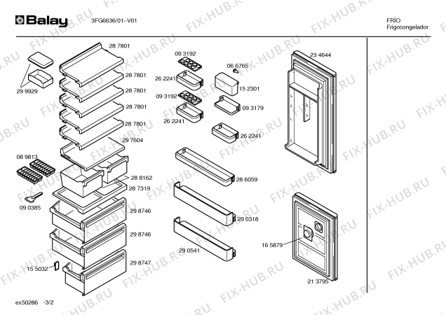 Взрыв-схема холодильника Balay 3FG6636 - Схема узла 02