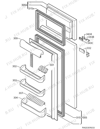 Взрыв-схема холодильника Electrolux EJN2700COW - Схема узла Door