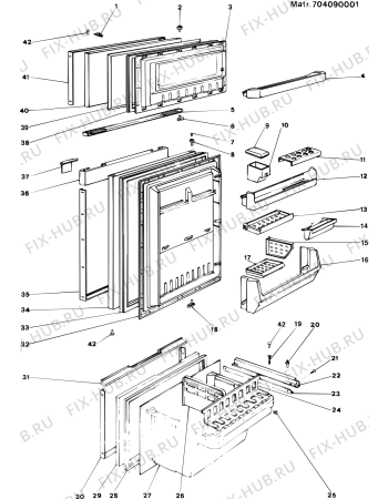 Взрыв-схема холодильника Ariston TNFP3303TELE (F001037) - Схема узла