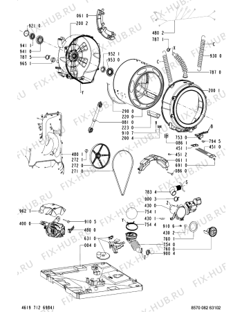 Схема №1 AWB 929 /2 с изображением Проводка Whirlpool 481932118139