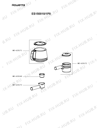 Взрыв-схема кофеварки (кофемашины) Rowenta ES150010/1P0 - Схема узла LP003220.5P3