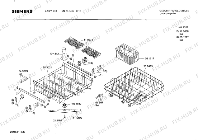 Взрыв-схема посудомоечной машины Siemens SN741045 - Схема узла 05