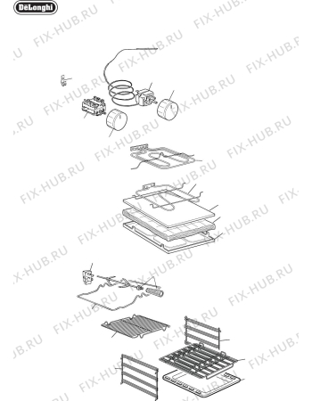 Взрыв-схема плиты (духовки) Delonghi Australia DE926GWF - Схема узла 6