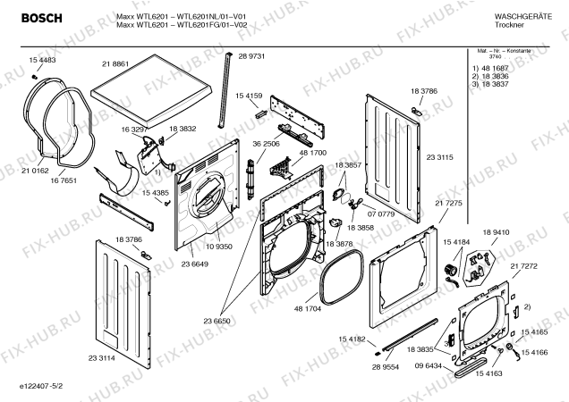 Схема №3 WTL6201FG Maxx WTL6201 с изображением Инструкция по установке и эксплуатации для сушильной машины Bosch 00585826