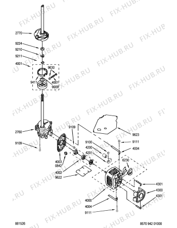 Взрыв-схема стиральной машины Whirlpool 3LBR8255EQ AWM 942 - Схема узла