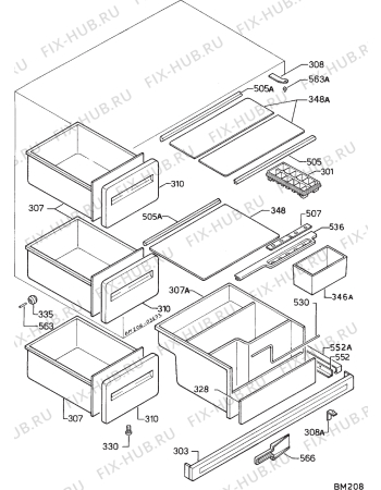 Взрыв-схема холодильника Aeg S2202U - Схема узла Housing 001