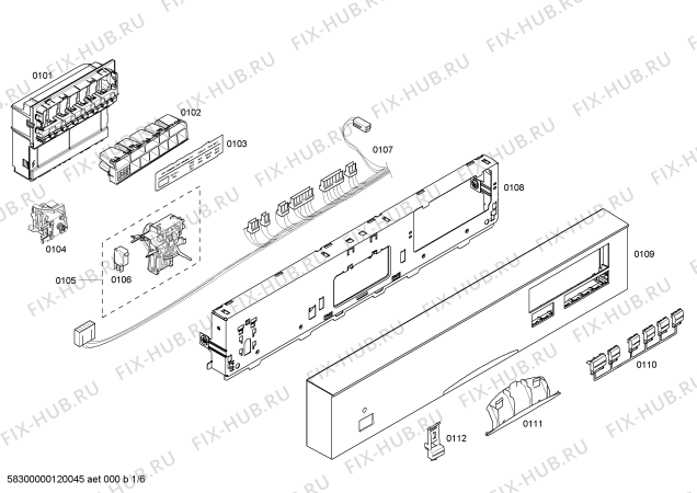 Схема №4 SHE47C06UC Bosch с изображением Пленочная индикация для посудомоечной машины Bosch 00640091