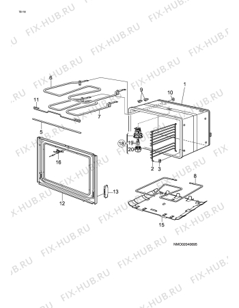 Взрыв-схема комплектующей Elektro Helios SN7110 - Схема узла H10 Main Oven Cavity (large)