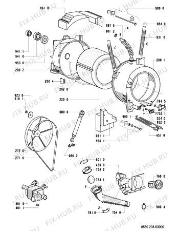 Схема №1 AWP 092 с изображением Клавиша для стиралки Whirlpool 481241259009