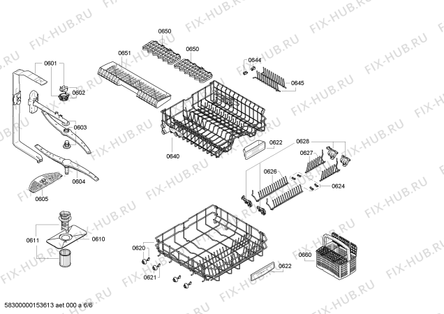 Взрыв-схема посудомоечной машины Bosch SMD53M82EU - Схема узла 06