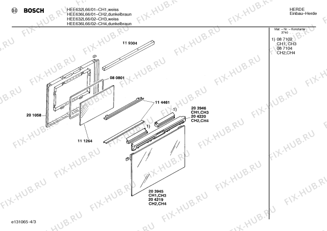 Схема №2 HEE652TFD с изображением Боковая часть корпуса для плиты (духовки) Bosch 00271082