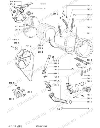 Схема №2 WA 2389/WS-NL с изображением Обшивка для стиралки Whirlpool 481245219601