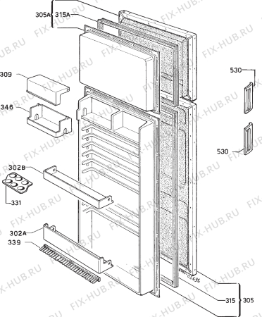 Взрыв-схема холодильника Rosenlew RJPK230 - Схема узла Door 003