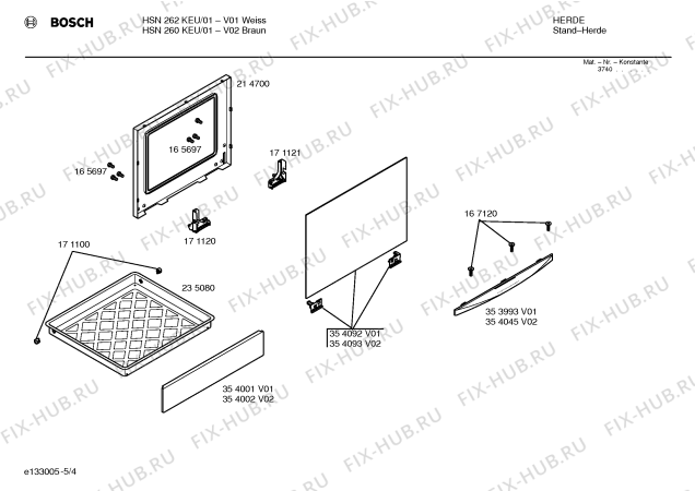 Схема №4 HSN262KEU с изображением Стеклокерамика для плиты (духовки) Bosch 00235092