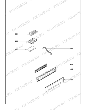 Взрыв-схема плиты (духовки) Ariston MWKA434X (F074348) - Схема узла