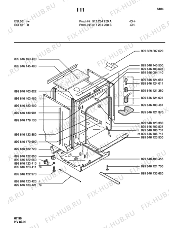 Взрыв-схема посудомоечной машины Electrolux ESI661   WEISS  CH - Схема узла Section2