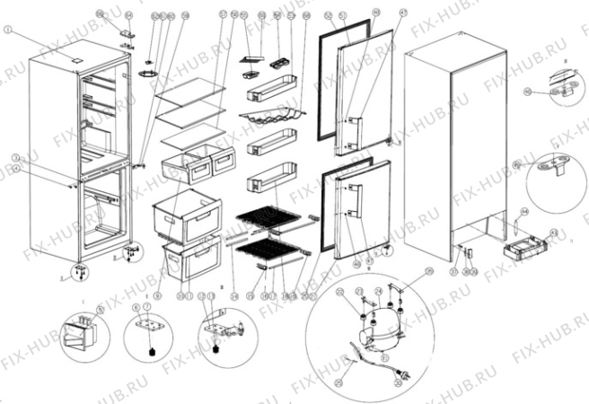 Схема №1 S52400CSWO с изображением Ящичек для холодильника Aeg 4055285516