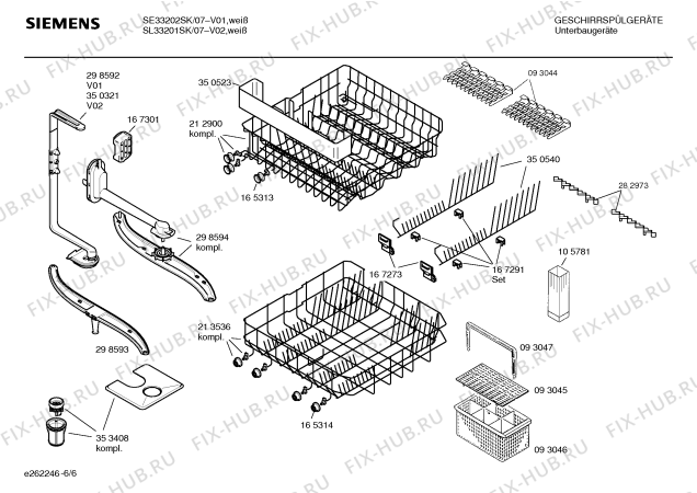 Схема №5 SE33201SK с изображением Инструкция по эксплуатации для посудомойки Siemens 00521427