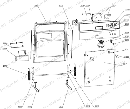 Взрыв-схема посудомоечной машины Gorenje GI61110X (286650, WQP12-9350J) - Схема узла 02