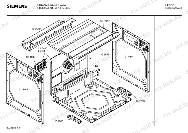 Схема №3 HB28054IL с изображением Инструкция по эксплуатации для духового шкафа Siemens 00584963