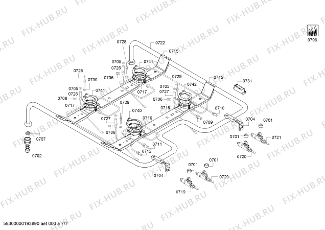 Схема №5 FRS4410WML с изображением Ручка для плиты (духовки) Bosch 11008938