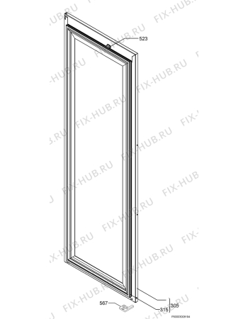 Взрыв-схема холодильника John Lewis JLWFF1552W - Схема узла Door 003