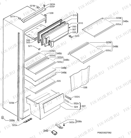 Взрыв-схема холодильника Aeg Electrolux SKD81840S0 - Схема узла Housing 001