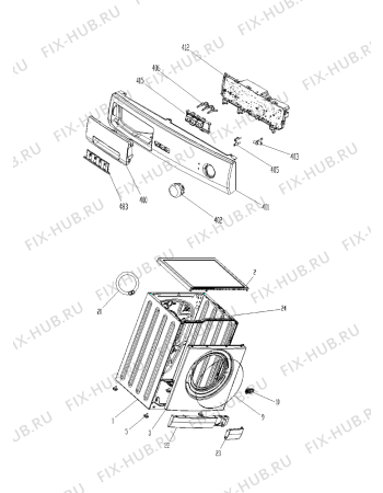 Схема №2 AWG 5061/B1 с изображением Обшивка для стиралки Whirlpool 480111101336