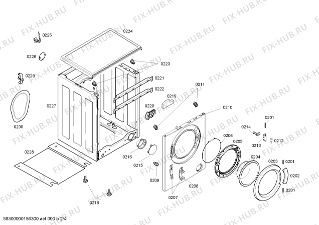 Взрыв-схема стиральной машины Siemens WM08X2600W iQ100 6kg - Схема узла 02