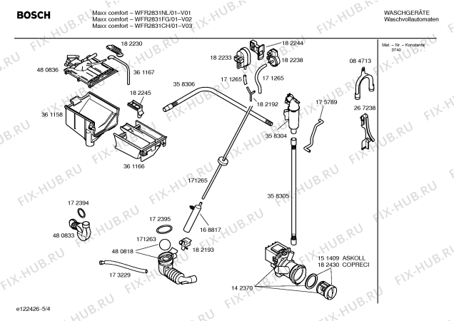 Взрыв-схема стиральной машины Bosch WFR2831FG Maxx comfort WFR2831 - Схема узла 04