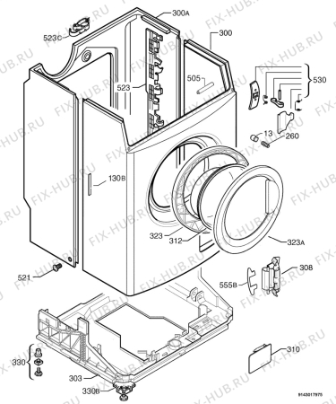 Взрыв-схема стиральной машины Zanussi Electrolux ZWF1630W - Схема узла Housing 001