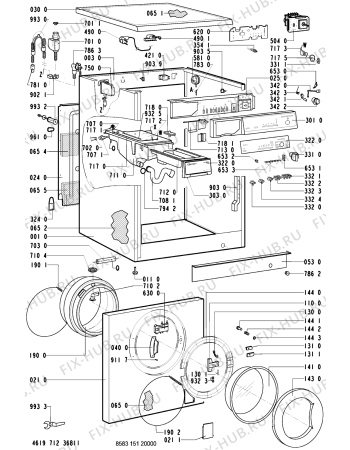 Схема №1 WA 3779 S/WS-B с изображением Вставка для стиральной машины Whirlpool 481245219679
