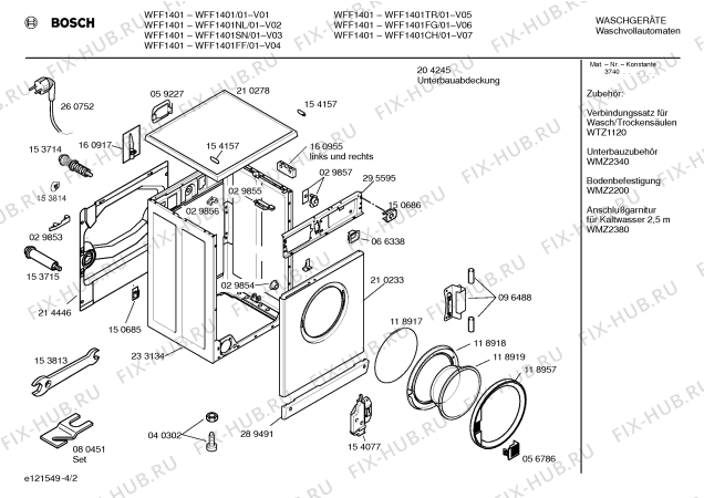 Взрыв-схема стиральной машины Bosch WFF1401FG WFF1401 - Схема узла 02