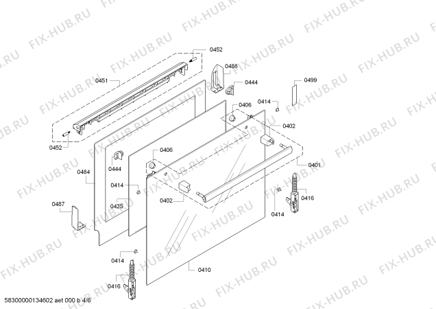 Взрыв-схема плиты (духовки) Bosch HEA34B450 - Схема узла 04