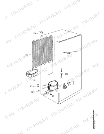 Взрыв-схема холодильника Aeg S2642-1I - Схема узла Refrigerator cooling system